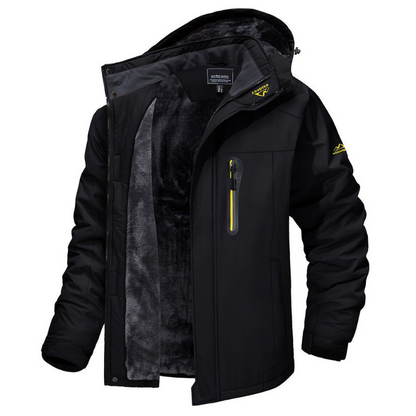 Herrenjacke Winter Wasserdicht Warm Mit Verstellbarer Kapuze Langlebig 3