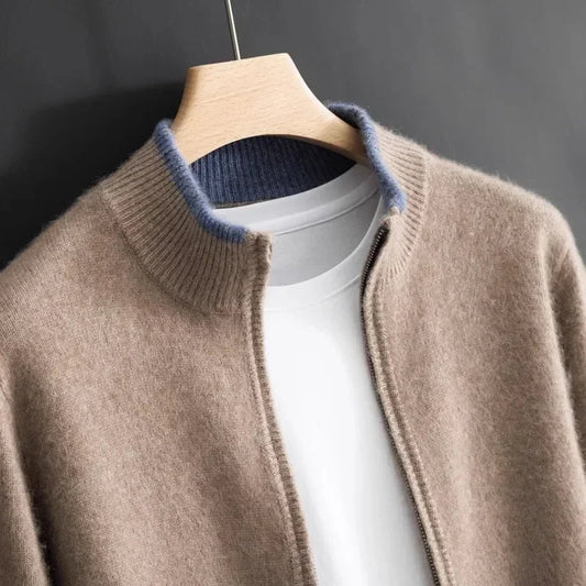 Herrenjacke Zip Jacke Modern Luxuriös Kaschmir Weich 0