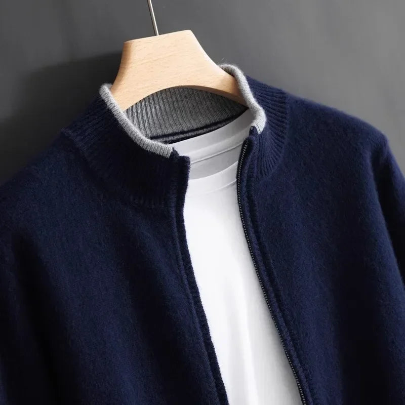 Herrenjacke Zip Jacke Modern Luxuriös Kaschmir Weich 7