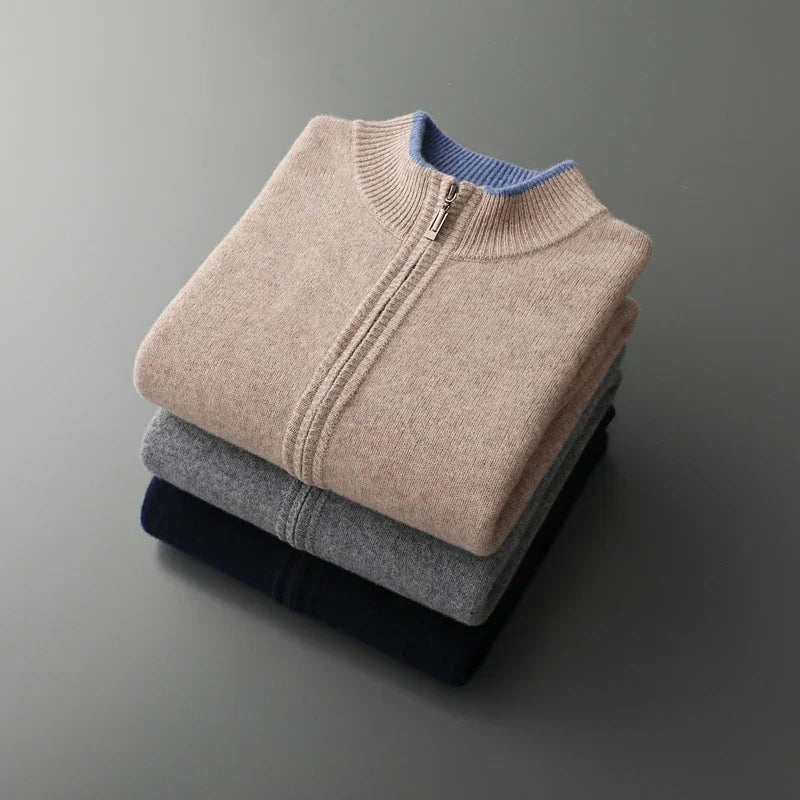 Herrenjacke Zip Jacke Modern Luxuriös Kaschmir Weich 8