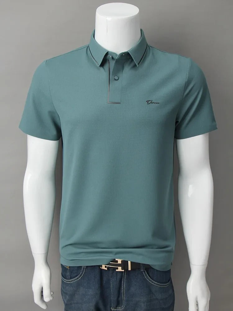 Herren Polo Shirt Schwarz Größe M Polyamid-2