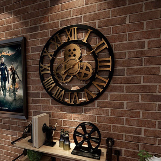 Industrielle Wanduhr Holz im Vintage-Stil – Zeitlose Eleganz für jedes Zuhause oder Büro 0