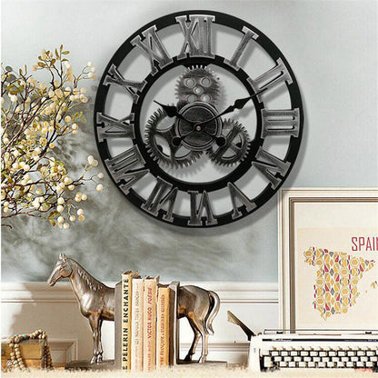 Industrielle Wanduhr Holz im Vintage-Stil – Zeitlose Eleganz für jedes Zuhause oder Büro 1