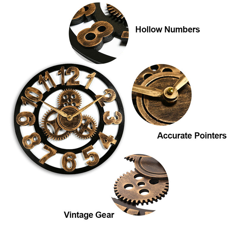 Industrielle Wanduhr Holz im Vintage-Stil – Zeitlose Eleganz für jedes Zuhause oder Büro 8