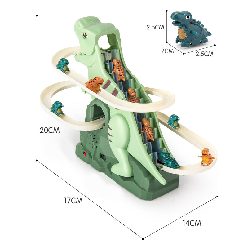 Interaktive Dinosaurier-Rennstrecke mit Automatischer Kletterfunktion und Bunter LED-Beleuchtung – Spielzeug für Kinder ab 3 Jahren 7