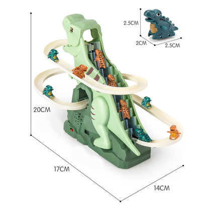 Interaktive Dinosaurier-Rennstrecke mit Automatischer Kletterfunktion und Bunter LED-Beleuchtung – Spielzeug für Kinder ab 3 Jahren 7