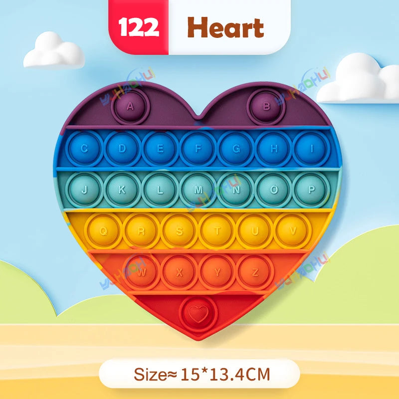 Interaktives Anti-Stress Spielzeug aus Silikon – Rainbow Pop Push Bubble für Kinder und Erwachsene, Fördert Konzentration und Entspannung 10