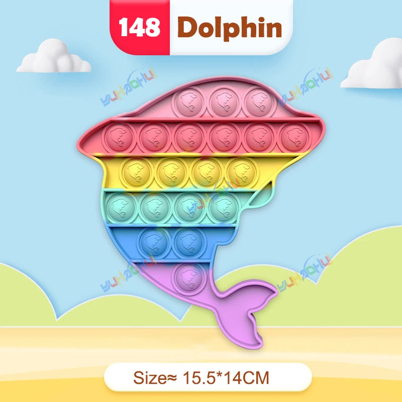 Interaktives Anti-Stress Spielzeug aus Silikon – Rainbow Pop Push Bubble für Kinder und Erwachsene, Fördert Konzentration und Entspannung 11