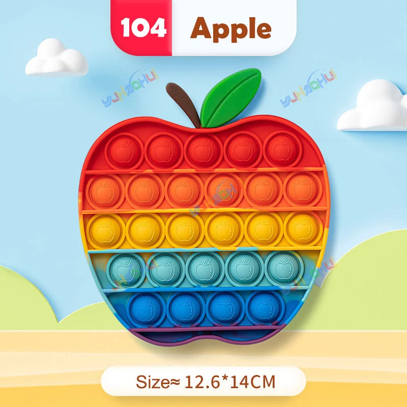 Interaktives Anti-Stress Spielzeug aus Silikon – Rainbow Pop Push Bubble für Kinder und Erwachsene, Fördert Konzentration und Entspannung 13