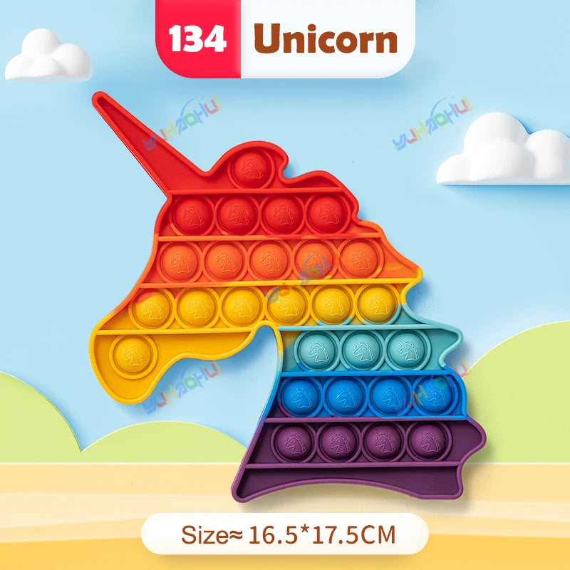 Interaktives Anti-Stress Spielzeug aus Silikon – Rainbow Pop Push Bubble für Kinder und Erwachsene, Fördert Konzentration und Entspannung 19