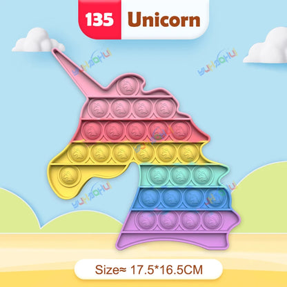 Interaktives Anti-Stress Spielzeug aus Silikon – Rainbow Pop Push Bubble für Kinder und Erwachsene, Fördert Konzentration und Entspannung 24