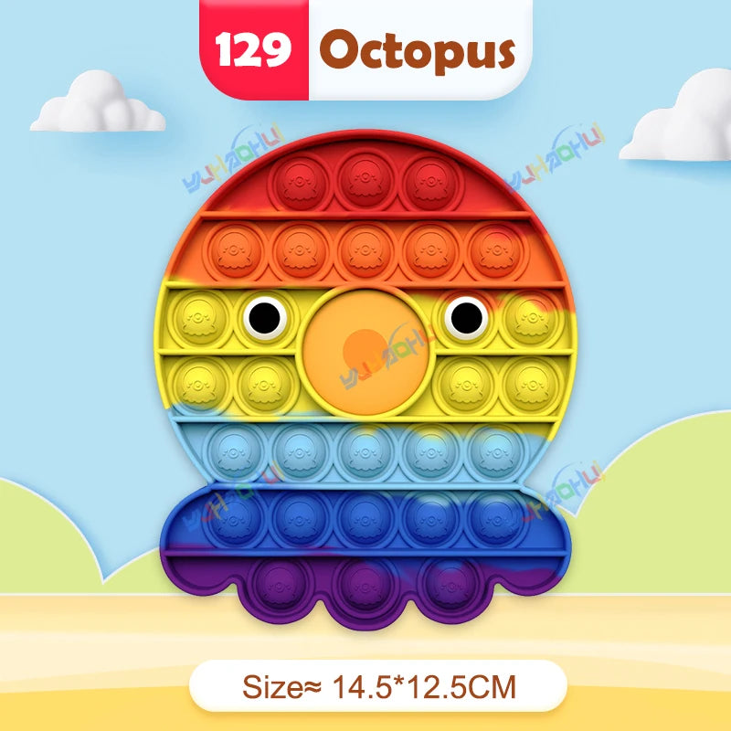Interaktives Anti-Stress Spielzeug aus Silikon – Rainbow Pop Push Bubble für Kinder und Erwachsene, Fördert Konzentration und Entspannung 28