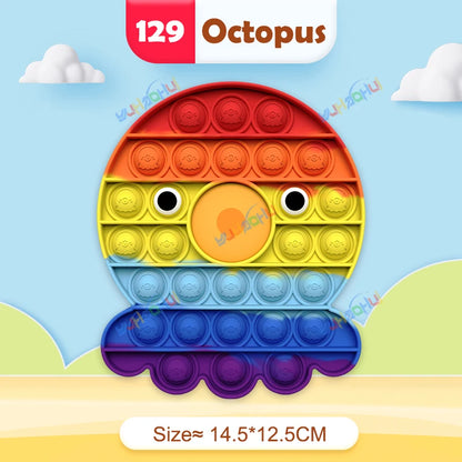 Interaktives Anti-Stress Spielzeug aus Silikon – Rainbow Pop Push Bubble für Kinder und Erwachsene, Fördert Konzentration und Entspannung 28