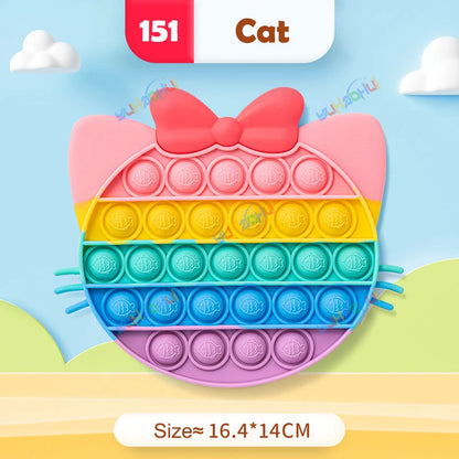 Interaktives Anti-Stress Spielzeug aus Silikon – Rainbow Pop Push Bubble für Kinder und Erwachsene, Fördert Konzentration und Entspannung 29