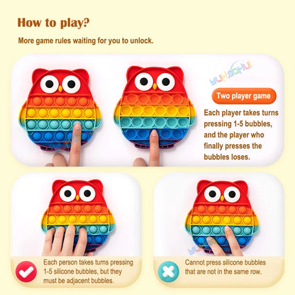 Interaktives Anti-Stress Spielzeug aus Silikon – Rainbow Pop Push Bubble für Kinder und Erwachsene, Fördert Konzentration und Entspannung 5