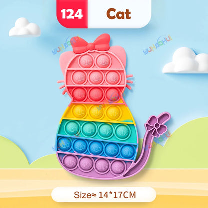 Interaktives Anti-Stress Spielzeug aus Silikon – Rainbow Pop Push Bubble für Kinder und Erwachsene, Fördert Konzentration und Entspannung 9