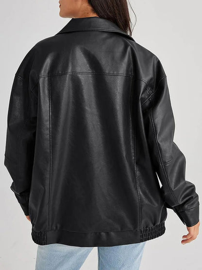 Ivana | Stylische Oversize-Bomberjacke aus Leder für Damen – Mühelose Mode 2