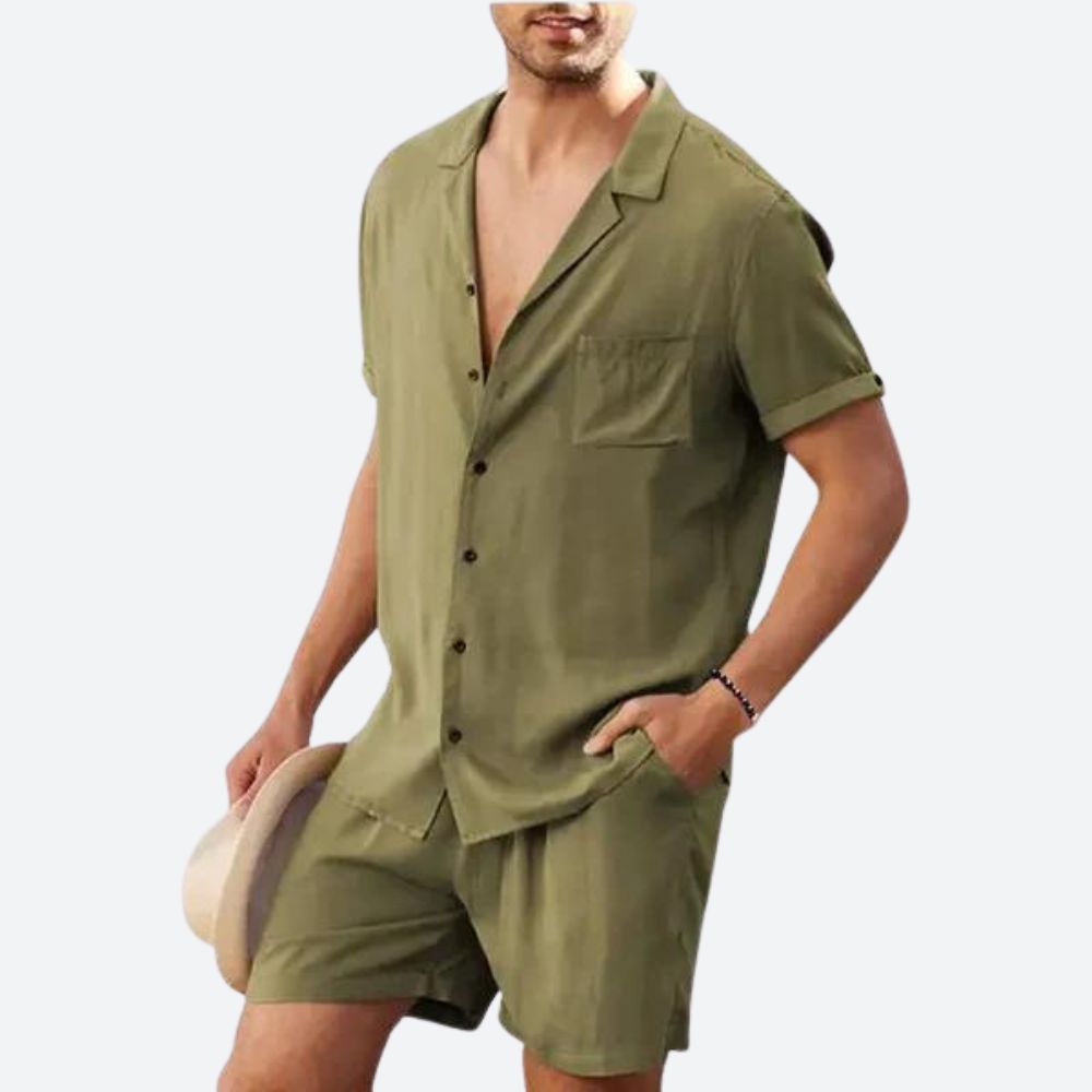 Variant image for Herren Set Blau Größe M Baumwolle - Sommer Outfit für Männer, Atmungsaktiv & Bequem-21