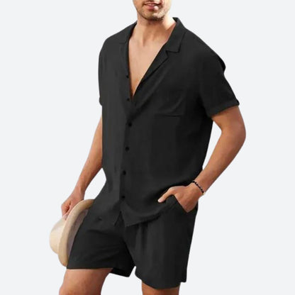 Variant image for Herren Set Blau Größe M Baumwolle - Sommer Outfit für Männer, Atmungsaktiv & Bequem-8