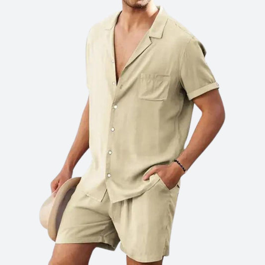 Herren Set Blau Größe M Baumwolle - Sommer Outfit für Männer, Atmungsaktiv & Bequem-1
