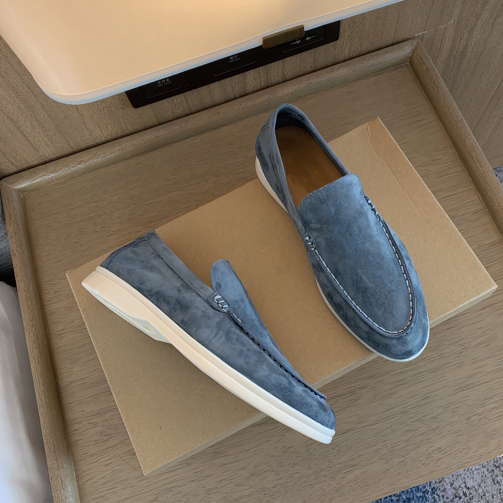 Variant image for Herren Slipper Schwarz Größe 42 Leder - Elegante Schlupfschuhe für Komfort und Stil-41