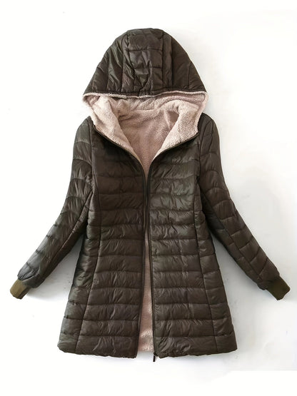 Janice | Langer, lässiger Puffer-Wintermantel für Damen 4