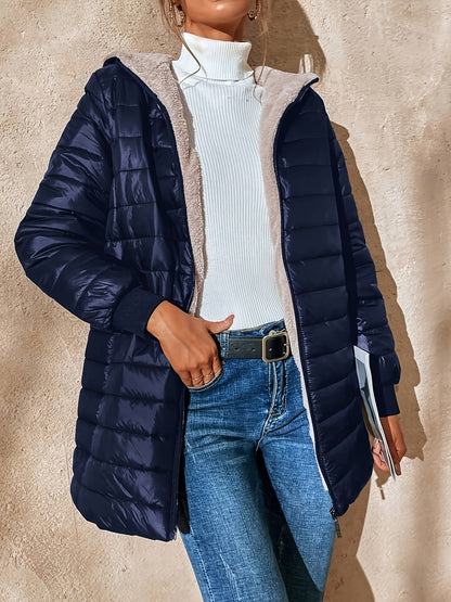 Janice | Langer, lässiger Puffer-Wintermantel für Damen 6