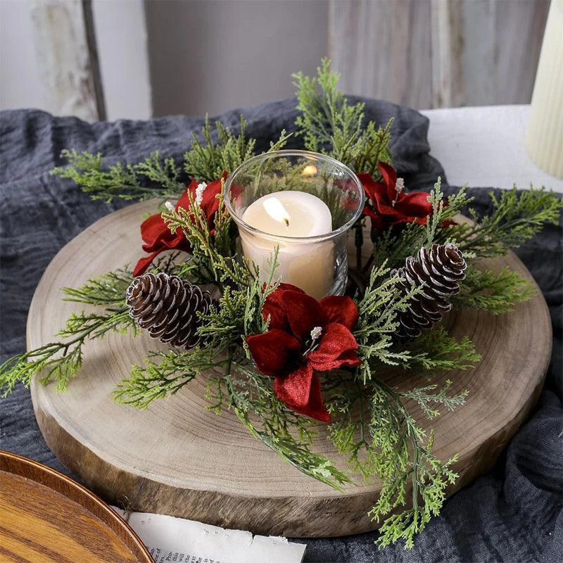 Kerzenhalter Adventskranz Elegant 25 cm Kunststoff für Weihnachtsdekoration 1