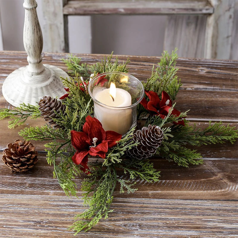 Kerzenhalter Adventskranz Elegant 25 cm Kunststoff für Weihnachtsdekoration 2