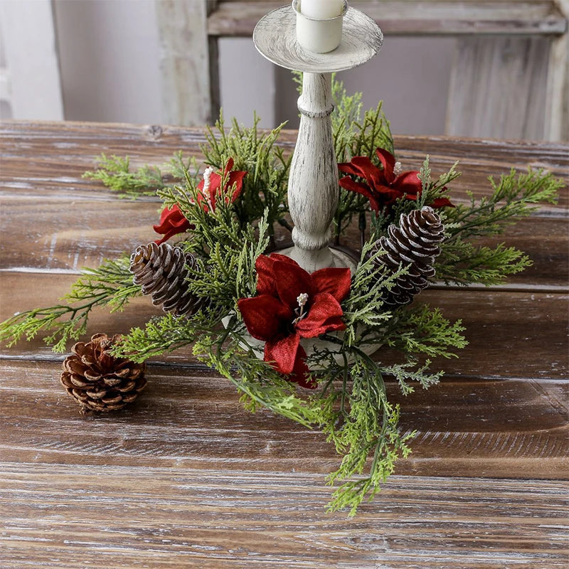 Kerzenhalter Adventskranz Elegant 25 cm Kunststoff für Weihnachtsdekoration 3