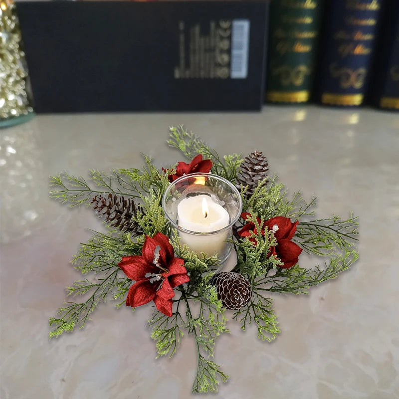Kerzenhalter Adventskranz Elegant 25 cm Kunststoff für Weihnachtsdekoration 5