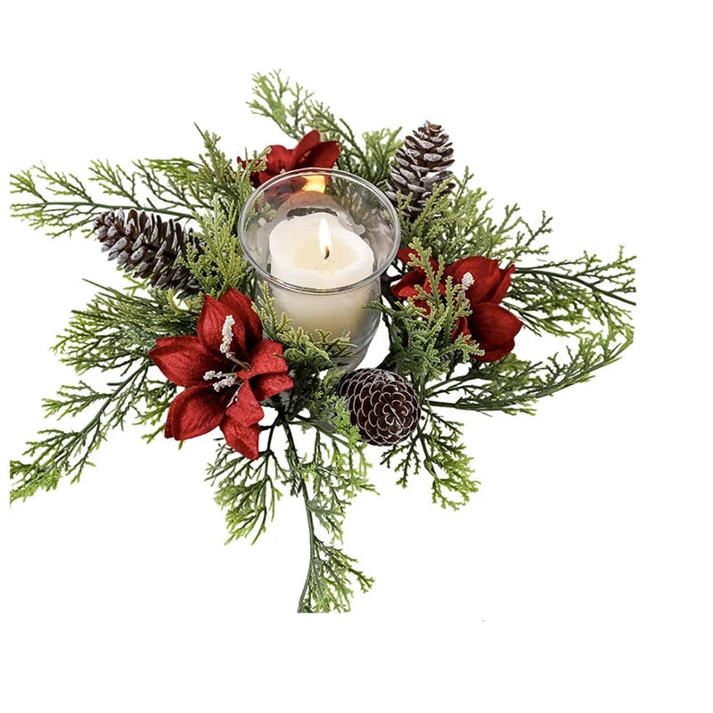 Kerzenhalter Adventskranz Elegant 25 cm Kunststoff für Weihnachtsdekoration 6