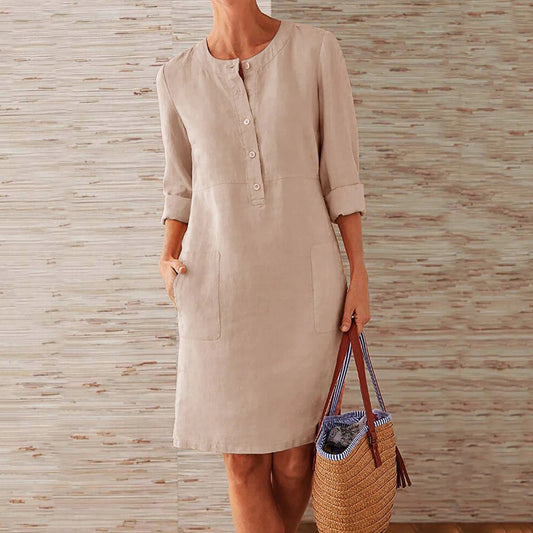 ELISA - Bequemes Sommerkleid Damen aus Nachhaltigem Polyester, Lang und Atmungsaktiv-1