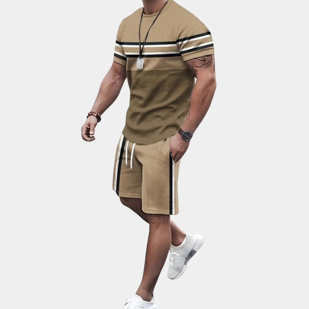Herren Set Sommer Stylish Bequem Baumwolle für Männer-2