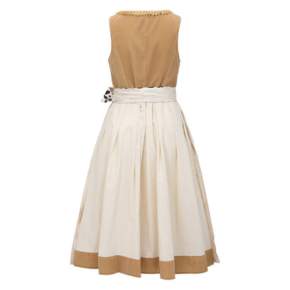 Khakifarbenes Oktoberfest-Dirndlkleid mit Leopardenmuster 2