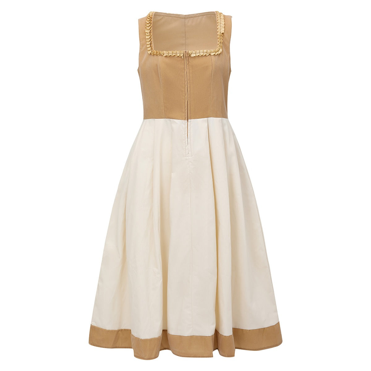 Khakifarbenes Oktoberfest-Dirndlkleid mit Leopardenmuster 3
