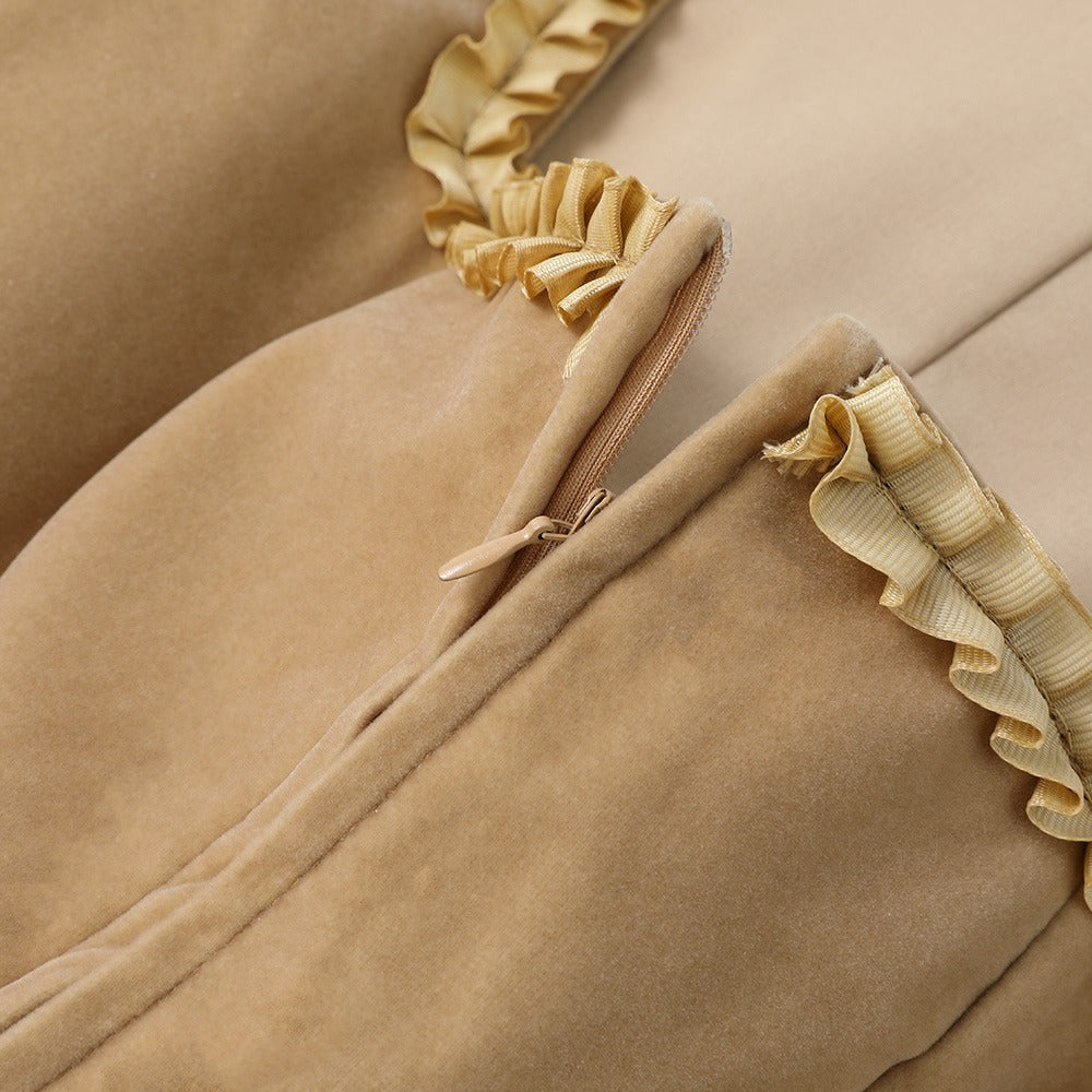 Khakifarbenes Oktoberfest-Dirndlkleid mit Leopardenmuster 8