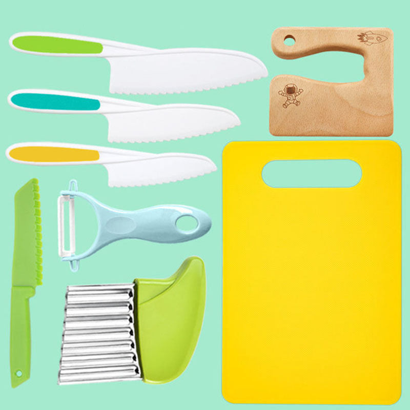 Kinderkochset 8-teilig – Sichere Kindermesser und Schäler, BPA-frei, Ideal für kleine Köche ab 2 Jahren 0