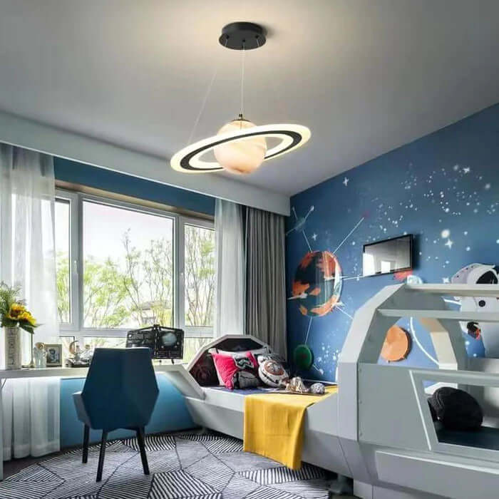 Kinderlampe LED Hängeleuchte Planeten Design Metall Acryl für Kinderzimmer 1