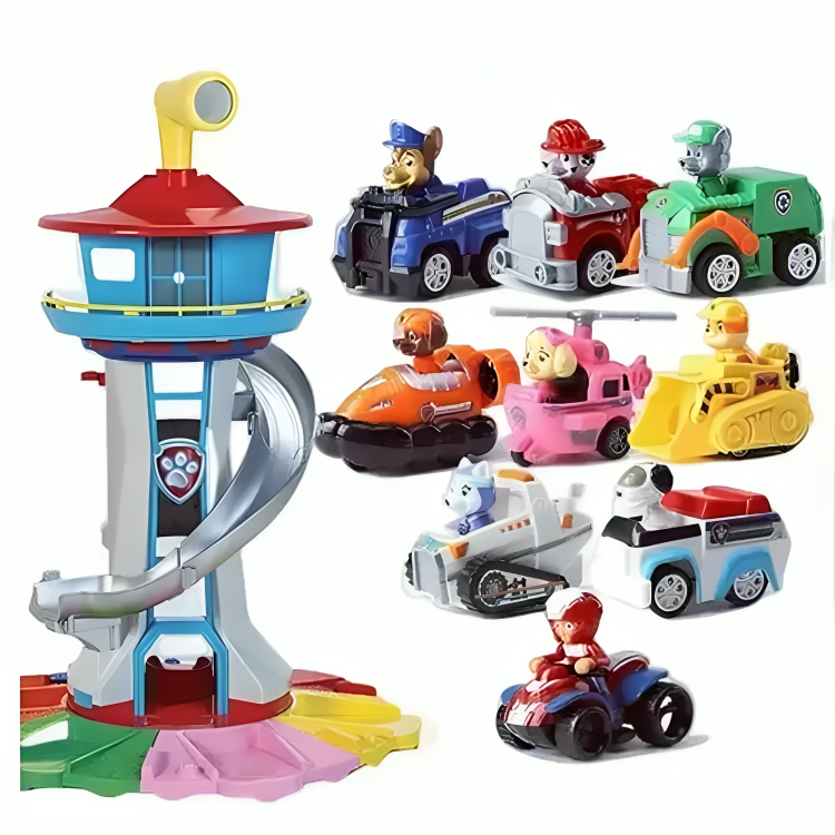 Kinderspielturm mit Rutsche und Figuren 1