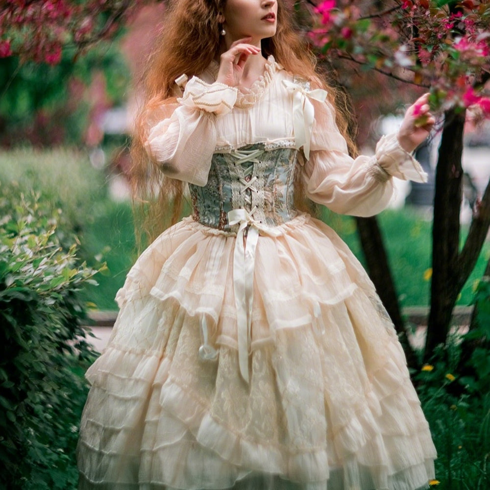 Klassisches Lolita OP-Kleid-Set im Vintage-Stil 0