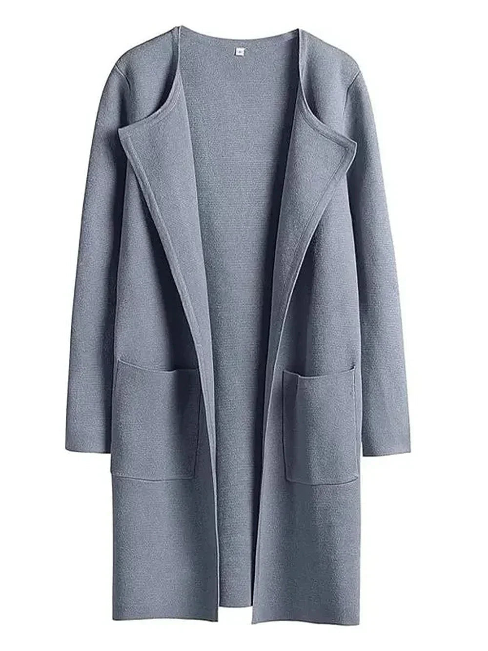 Knielanger Mantel für Damen – Wollmischung – Relaxed Fit – Breites Revers – Aufgesetzte Taschen 10