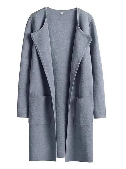 Knielanger Mantel für Damen – Wollmischung – Relaxed Fit – Breites Revers – Aufgesetzte Taschen 10