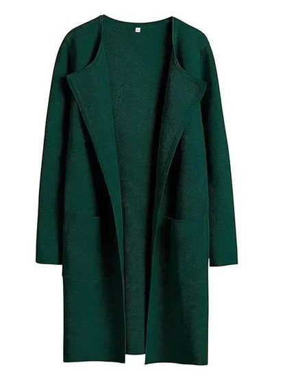 Knielanger Mantel für Damen – Wollmischung – Relaxed Fit – Breites Revers – Aufgesetzte Taschen 11