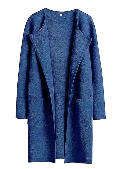 Knielanger Mantel für Damen – Wollmischung – Relaxed Fit – Breites Revers – Aufgesetzte Taschen 12