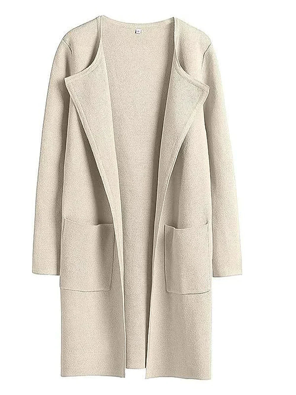 Knielanger Mantel für Damen – Wollmischung – Relaxed Fit – Breites Revers – Aufgesetzte Taschen 14