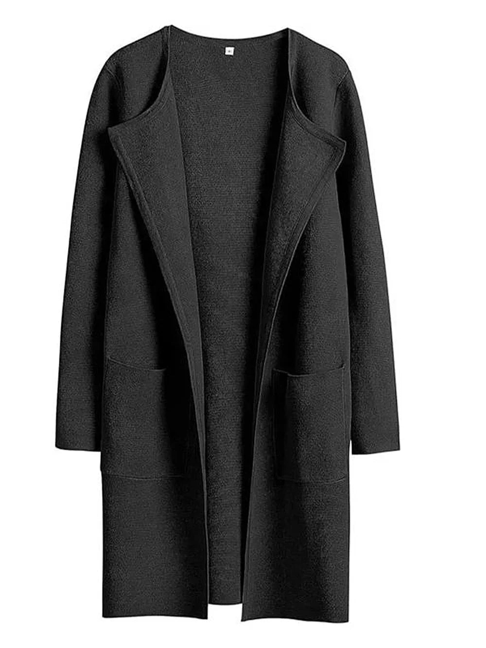 Knielanger Mantel für Damen – Wollmischung – Relaxed Fit – Breites Revers – Aufgesetzte Taschen 7
