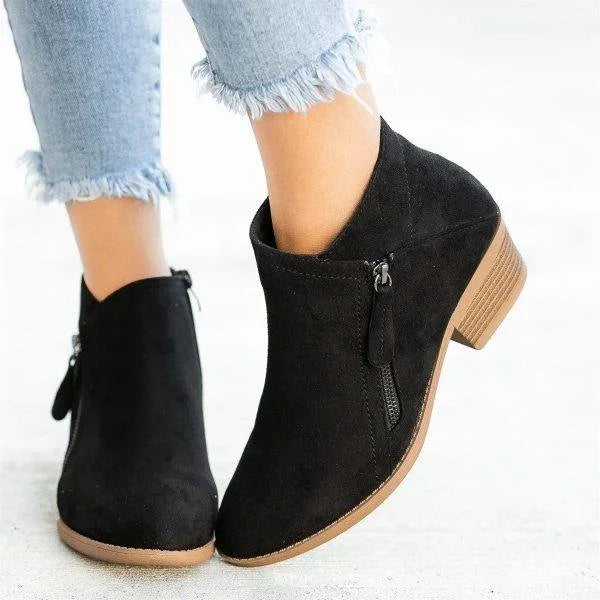 Komfortable Damenstiefel mit Anatomischer Fußbogenunterstützung – Schwarze Lederstiefel für Den Alltag 1