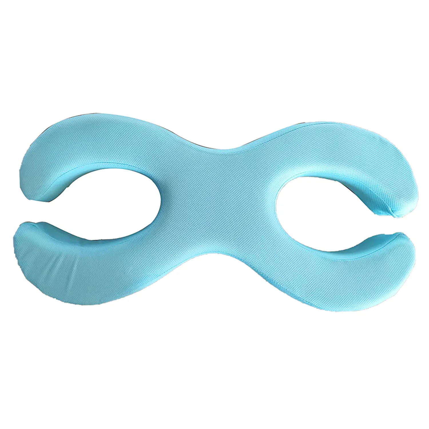 Komfortschlafkissen für Seitenschläfer – Memory Foam mit Gesichtspflege-Funktion in Weiß und Cool Blau 0