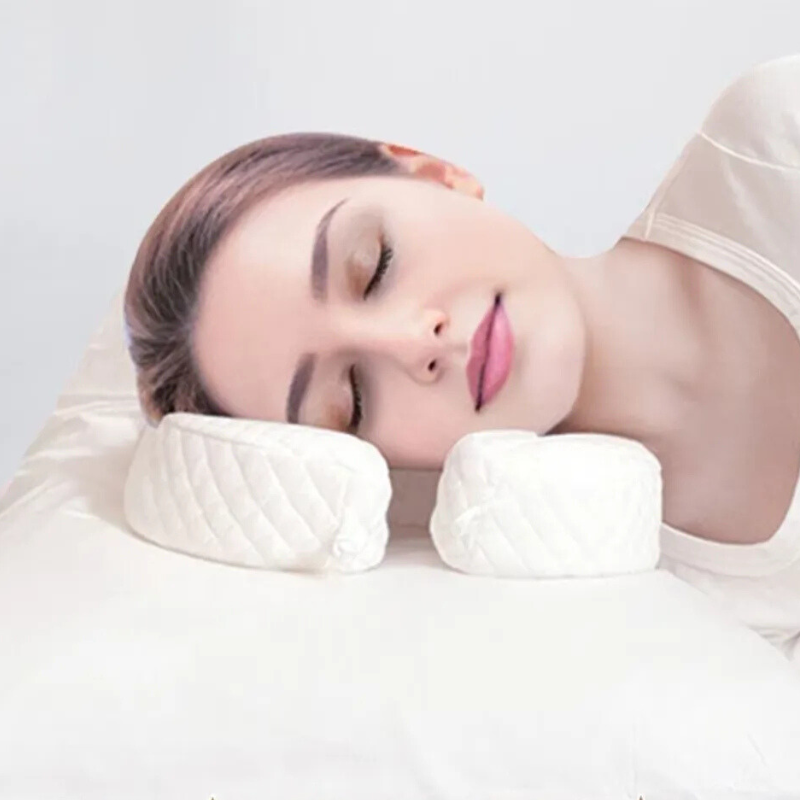 Komfortschlafkissen für Seitenschläfer – Memory Foam mit Gesichtspflege-Funktion in Weiß und Cool Blau 4